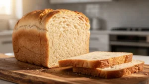 The Best Soft Gluten-Free White Sandwich Bread (Dairy-Free Option) 9 - soft gluten free white sandwich bread sliced The Best Soft Gluten-Free White Sandwich Bread (Dairy-Free Option) Sliced loaf of soft Gluten-Free White Sandwich Bread on a wooden board.
